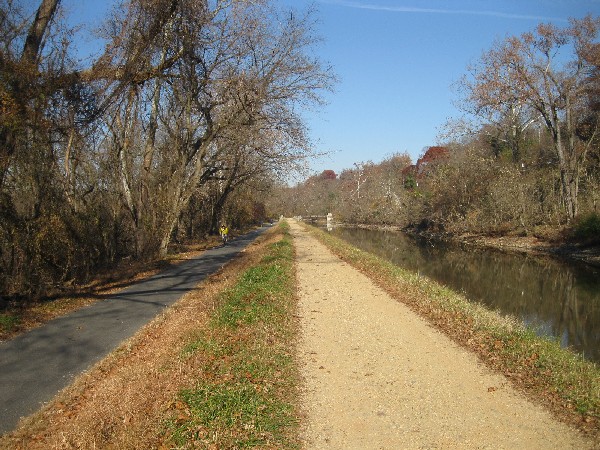 The Capital Crescent Trail alongside the Chesapeake and Ohio Canal