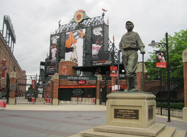 Babe Ruth's statue at Camden Yards