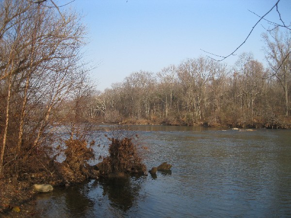 Looking upstream from the far end of the trail
