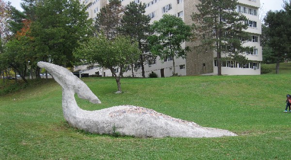 Whale tail sculpture, Poughkeepsie